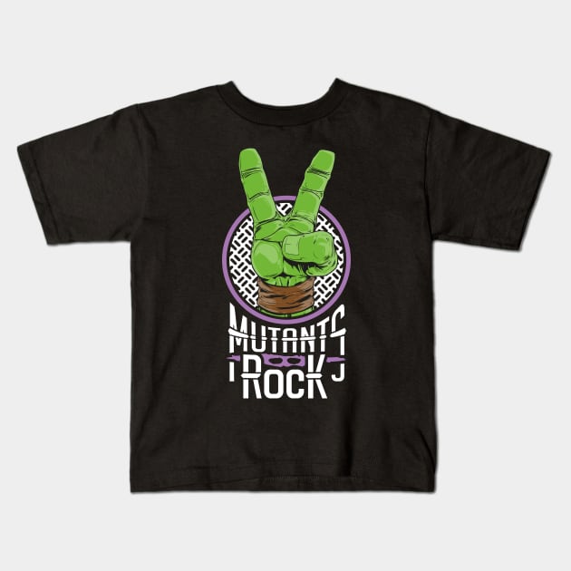 Mutants Rock - Donatello Kids T-Shirt by RetroReview